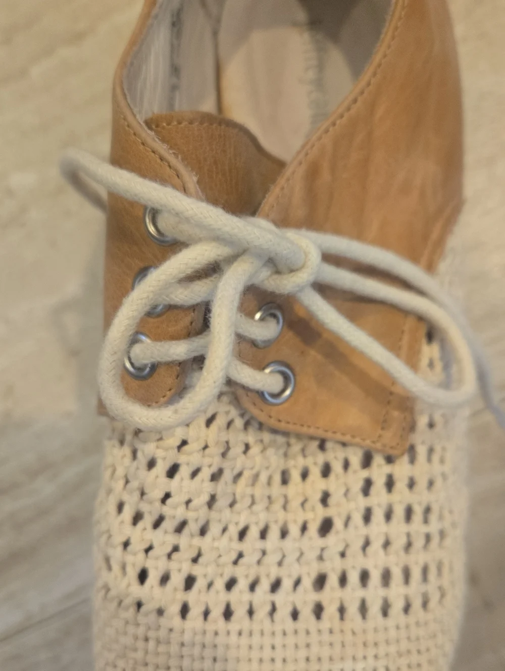 Jeffrey Campbell Curran Tie Jute/Crochet Platform Espadrille
